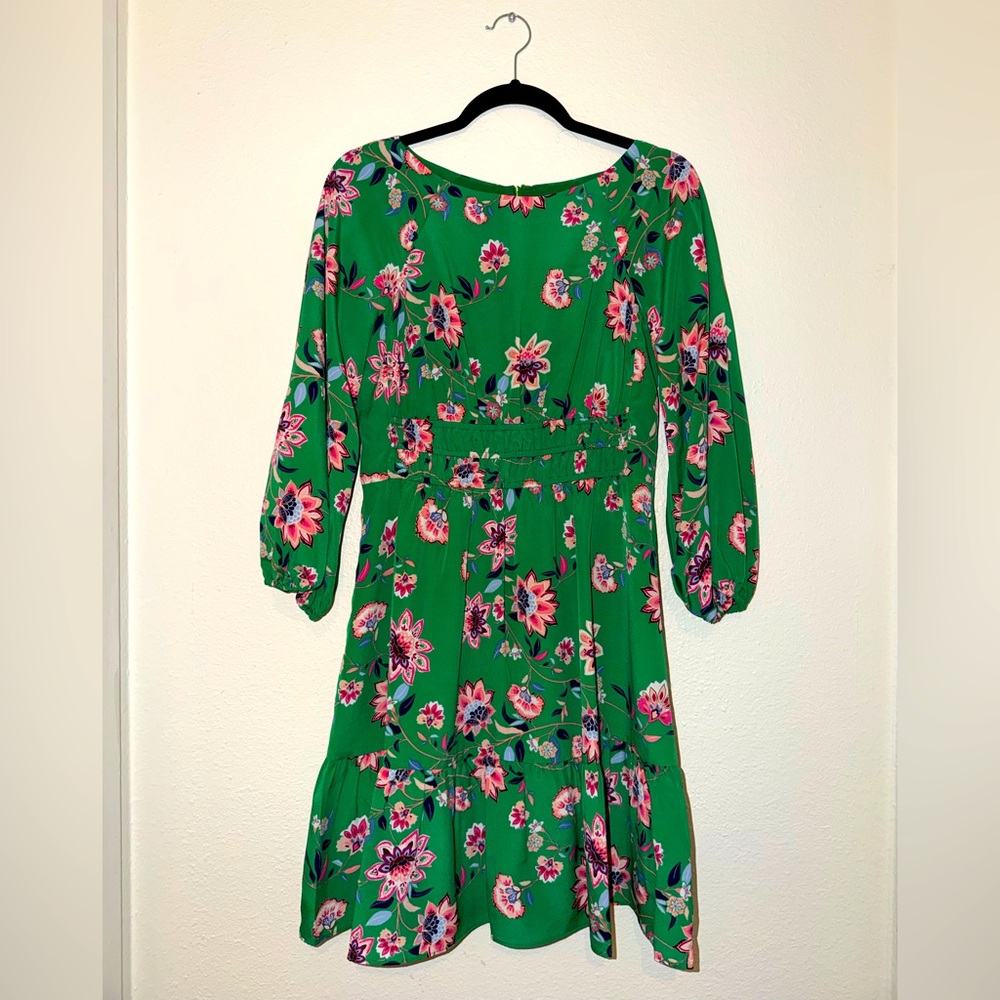 Eliza J Floral Balloon Sleeve Dress